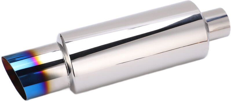 aqxreight Edelstahl-Auspuffschalldämpfer, Blau, Baumwolle, Universal, 2 Zoll Einlass, 3 Zoll Auslass.