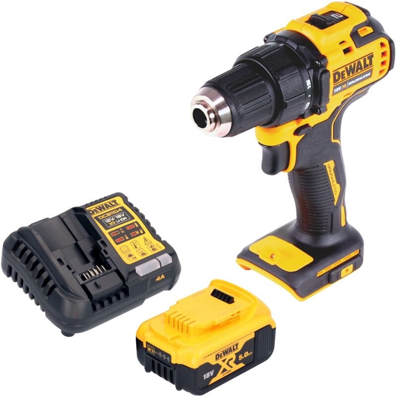 DeWalt DCD 708 P1 Akku Bohrschrauber 18 V 65 Nm Brushless + 1x Akku 5,0 Ah + Ladegerät
