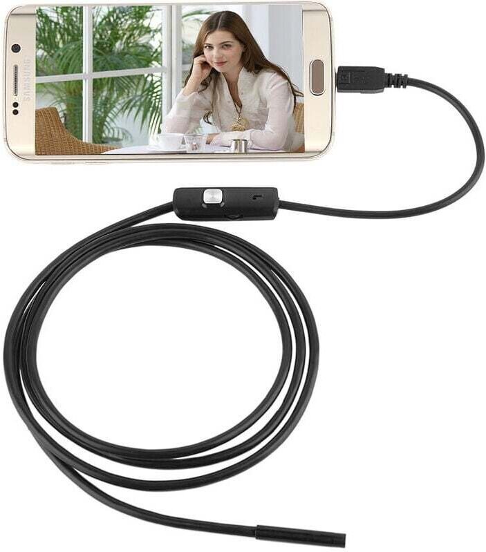 USB-Endoskop mit 2 m langem, flexiblem 5,5-mm-Kabel, 2-in-1-HD-USB-Inspektionskamera-Endoskop für Android