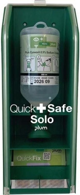 Augenspülstation QuickSafe Solo 0,5l+Pflasterrefill B140mm