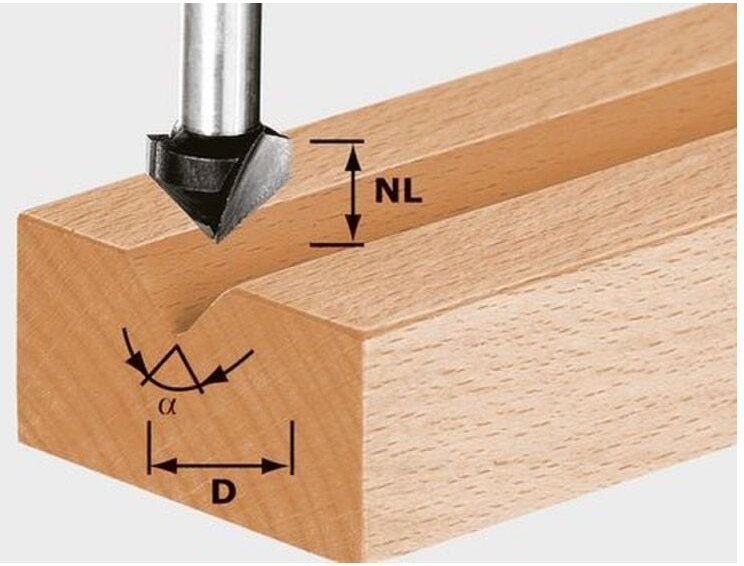 Festool V-Nutfräser HS S8 D14/7/90° – 490998