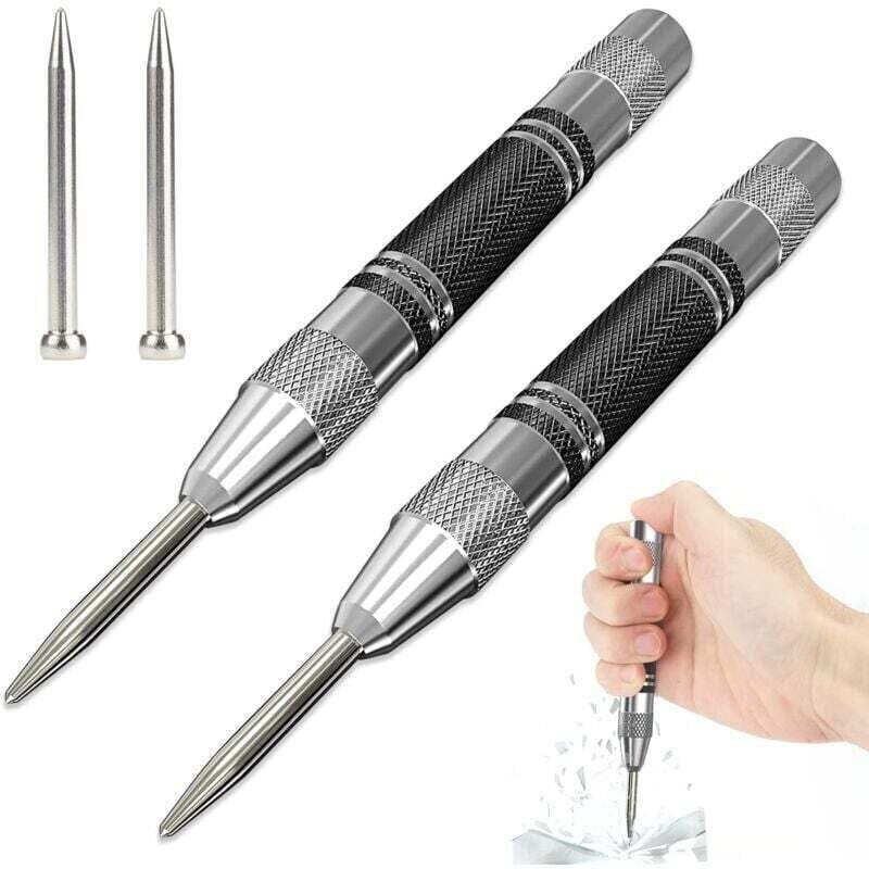 Automatischer 2-teiliger Locher – federbelasteter Locher für Holz, Wände, Kunststoff, Weichmetall und Glas