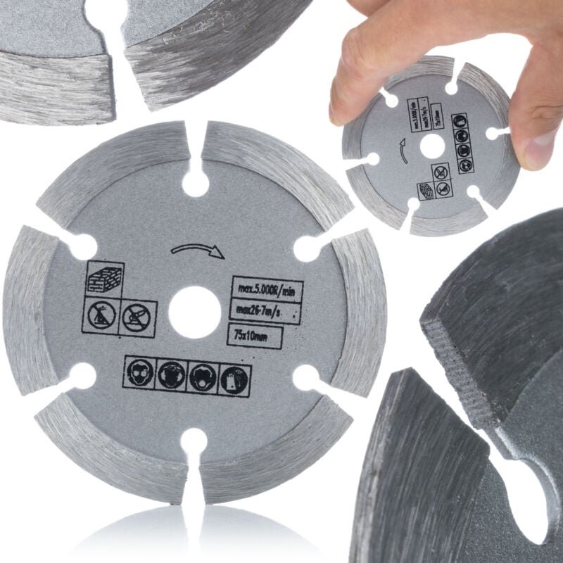 75 mm segmentierte Diamantscheibe für Baumaterialien für 12-V-Schleifer