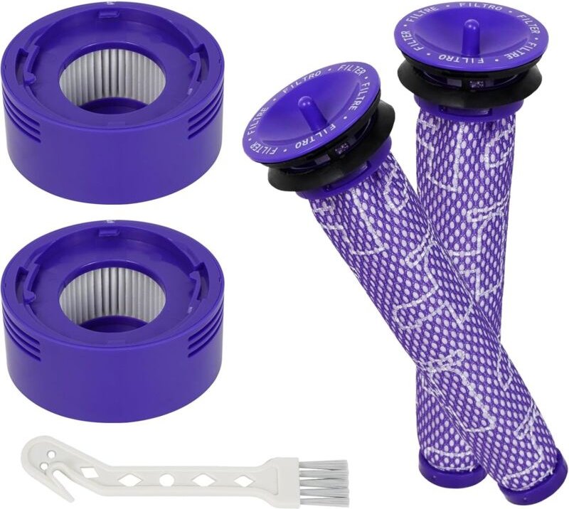 4 x Ersatzteile Filter für Dyson V6 V7 V8, V6 V7 V8 Version Vacuum Filter Replacement Kit for Dyson, 2 Vorfilter & 2 Nac...