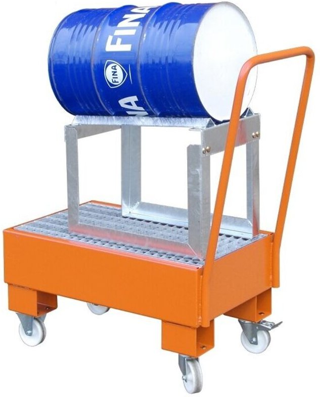 Fahrbare Auffangwanne zur Lagerung von max. 1 60-l Fässer