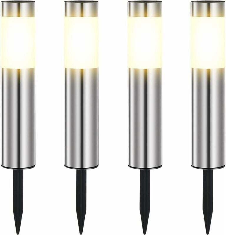 Solarleuchten für den Außenbereich, LED-Solarleuchten für den Garten aus Edelstahl, IP65 wasserdicht für Terrasse, Rasen...