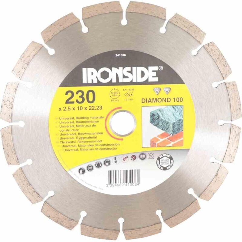 Ironside - Diamant-Scheibe 230mm 2,5/7mm Typ 100 Uni, segmentiert