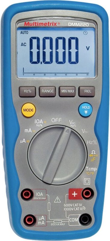 Dmm 220 Hand-Multimeter digital Wasserdicht (IP67) cat iii 1000 v, cat iv 600 v Anzeige - Multimetrix