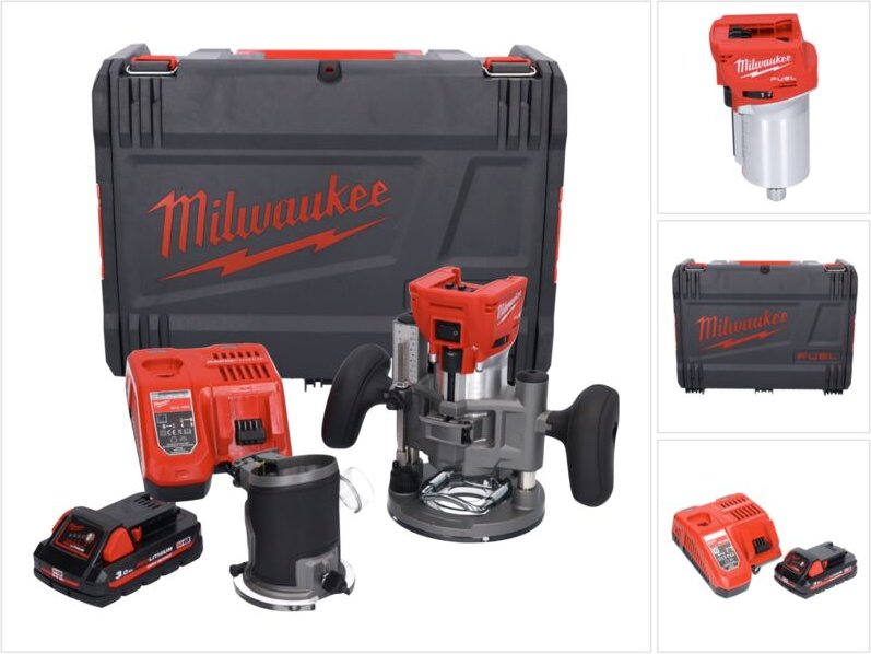M18 FTR-301X Akku Fräse 18 v Brushless + 1x Akku 3,0 Ah + Ladegerät + Fräsmodule + hd Box - Milwaukee