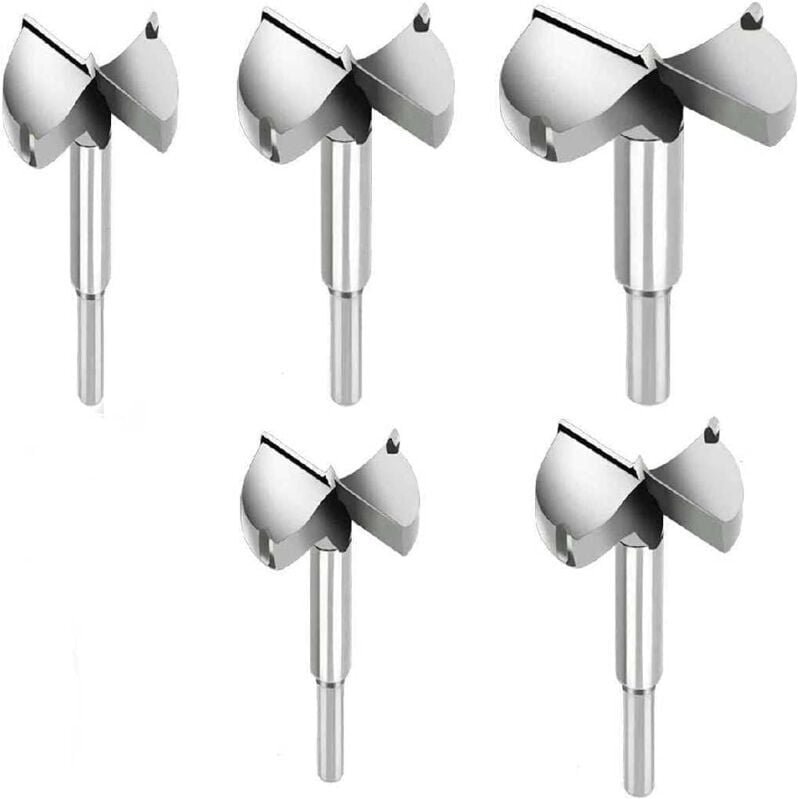 5-teiliges Set Holzbohrer, Holzfräser, Ø 35 mm, 40 mm, 45 mm, 50 mm, 60 mm, hochwertige Legierungsbohrer für Dekoration,...