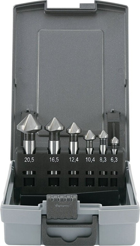 Toolcraft - 1614138 Kegelsenker-Set 6teilig 6.3 mm, 8.3 mm, 10.4 mm, 12.4 mm, 16.5 mm, 20.5 mm hss z