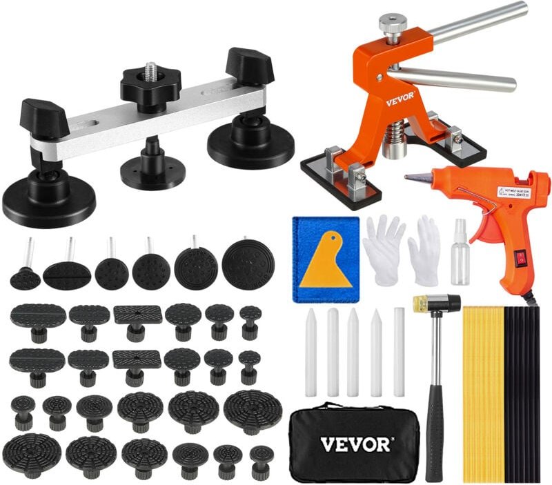 Mophorn - vevor 56-teiliger Brücken-Ausbeulen-Abzieher Dellen-Reparaturset, inkl. 20 Abziehlaschen & 6 x Brückenabziehla...