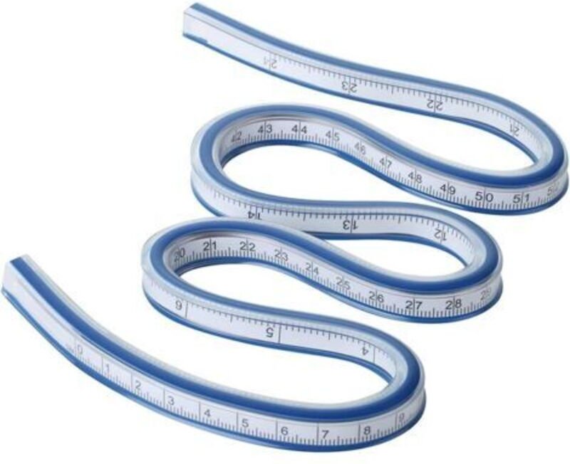 1 Stück 60cm Flexible Kurvenlineal, Kunststoff Kurvenlineal, Messlineal für Studio, Zeichnung, Kleidung, Tischlerei