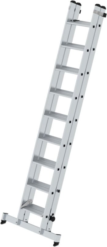 MUNK Stufen-Schiebeleiter mit nivello-Traverse 2-teilig 2x9 Stufen