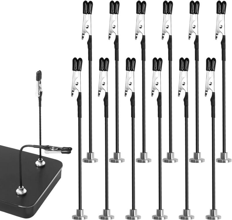 12 Stück Löthelfer mit Magnetständer - Mit flexiblem Schwanenhals - 360° verstellbar - Dritte Hand - Modellbauzubehör - ...