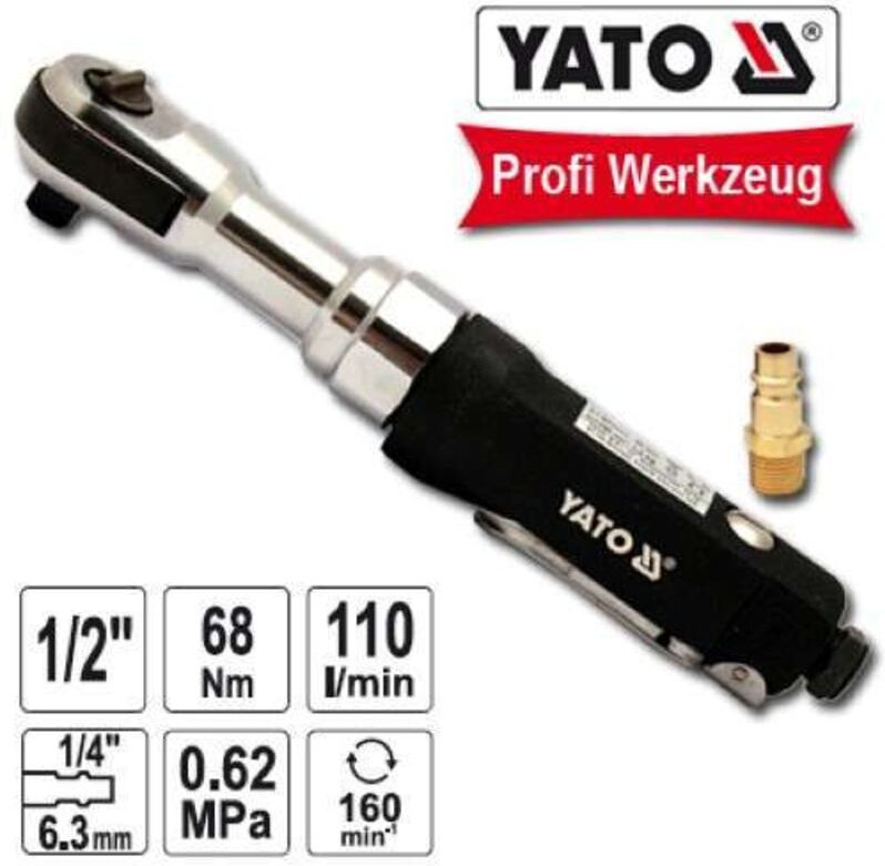 Yato YT-0980 Schraubendreher Schlagbohrer mitAkku 1/2" 68 Nm Schwarz, Silber