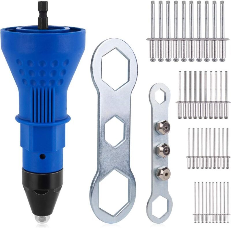 Bohrmaschinen-Nietpistole für Akku-Bohrmaschine, elektrische Nietmutterpistole, Nietwerkzeug, Akku-Nietbohrer, Adapter-E...
