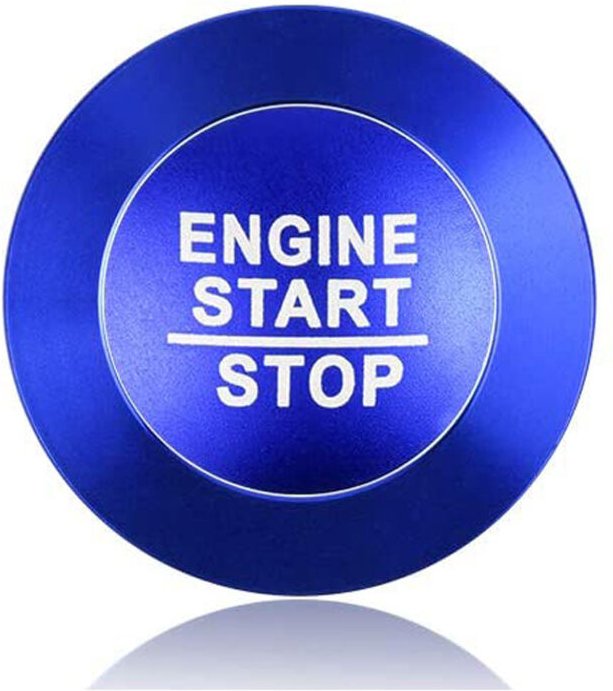 Auto Motor Start Stop Taste Abdeckung Trim für Grand 2014-2021 ZubehöR ZüNdung Knopf Aufkleber Aufkleber,Blau