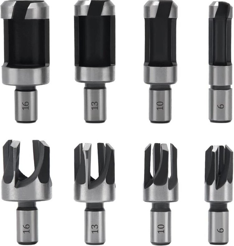 8-teiliges Dübelbohrer-Set, 6 mm/10 mm/13 mm/16 mm Dübelbohrer, Kohlenstoffstahl, Holzbohrer, Klauen- und Kegelbohrer fü...