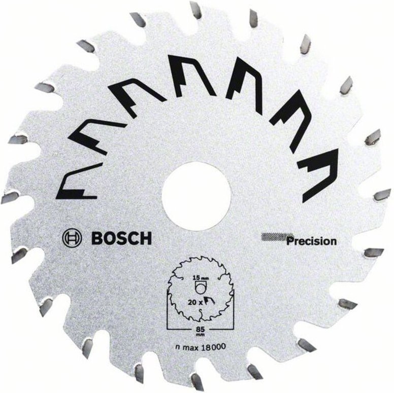 Bosch Accessories Precision 2609256D81 Hartmetall Kreissägeblatt 85 x 15 mm Zähneanzahl: 20 1 St.