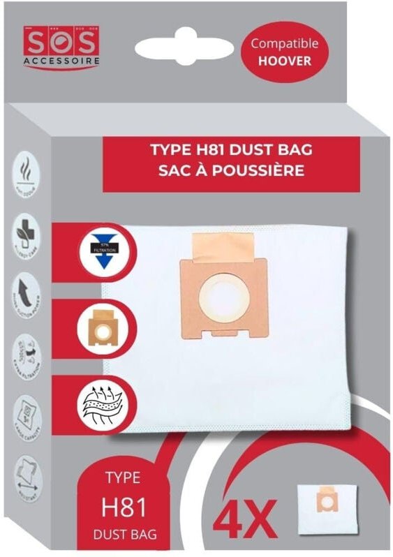 Ersatzteil - Schachtel mit 4 Mikrofasersäcken H81 - - hoover