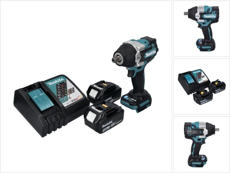Makita DTW 701 RF Akku Schlagschrauber 18 V 700 Nm 1/2" XPT Brushless + 2x Akku 3,0 Ah + Ladegerät