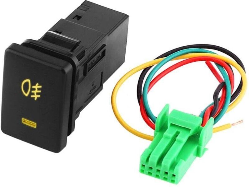 DC 12 V 4 Drähte Auto-Nebellichtschalter, Nebelscheinwerferschalter Ein-Aus-Taste für Camry/Yaris/Highlander/Prius/Ralin...