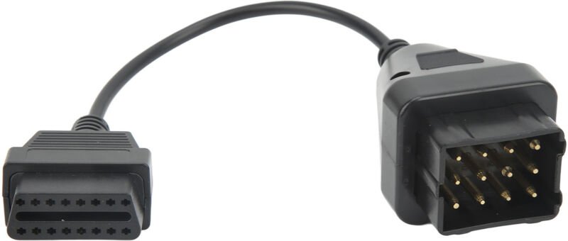 12-Pin-zu-OBD2-Konverteradapter, professioneller Kfz-Diagnosekabelanschluss für Fahrzeugscanner.