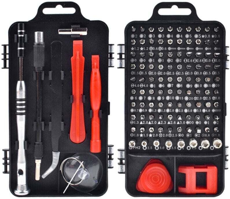 Kit Tournevis Magnétique 110 en 1 Multifonction pour Réparation Téléphone Ordinateur Portable Montre