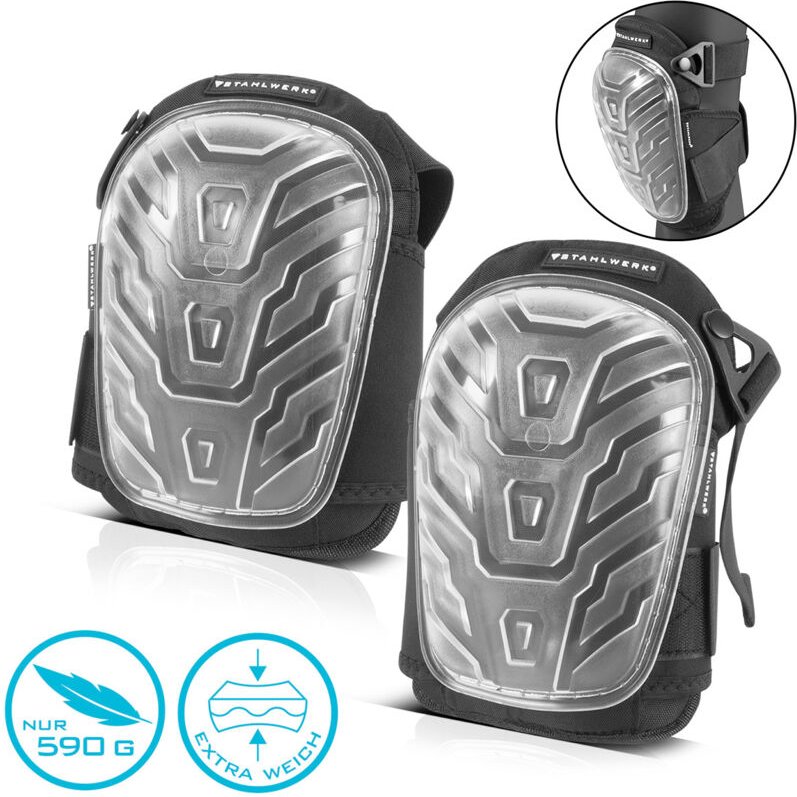 Profi Knieschoner, Knieschützer, Kniepolster formstabil, hochbelastbar - Stahlwerk