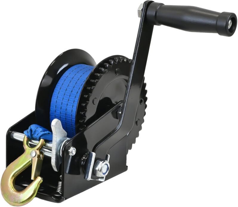 Gurtwinde 540 kg Gurtlänge 10 m Gurtbreite 5 cm mit Lasthaken Sperrhebel Handkurbel ergonomisch
