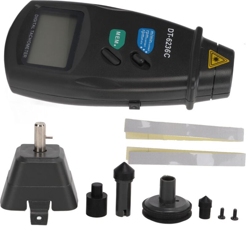 2-in-1 Digital-Drehzahlmesser, optoelektronischer Kombispeicher, HD-Display DT6236C ABS, 4 AA-Batterien enthalten,