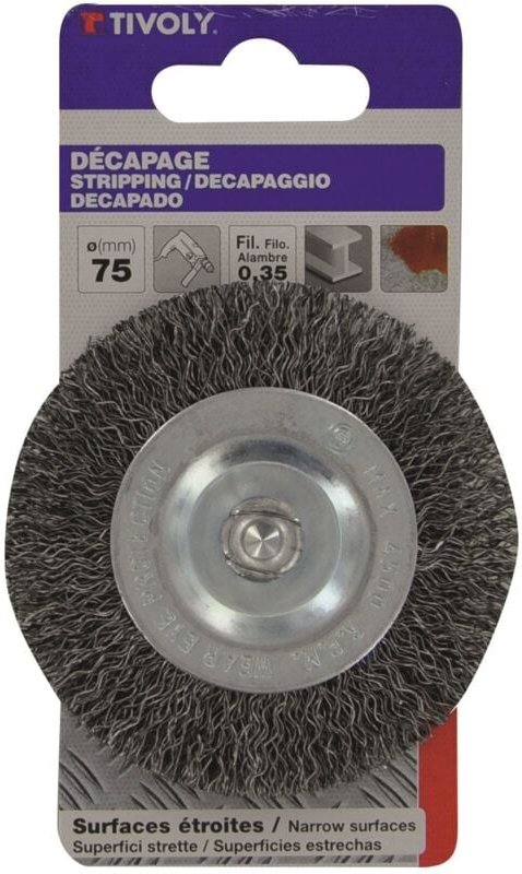 TIVOLY Kreisbohrbürste für Metall, 75 mm Durchmesser Tivoly