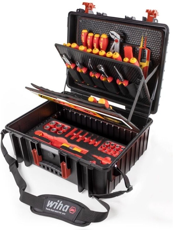 Wiha Werkzeugkoffer Set XL eMobility für Hybrid-und Elektrofahrzeuge, 70 teilig