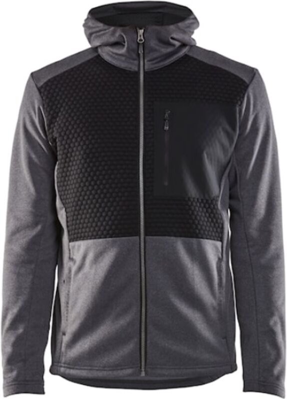 Arbeitskapuzen-Sweatshirt mit Reißverschluss 3540 - Schwarz/Hellgrau S