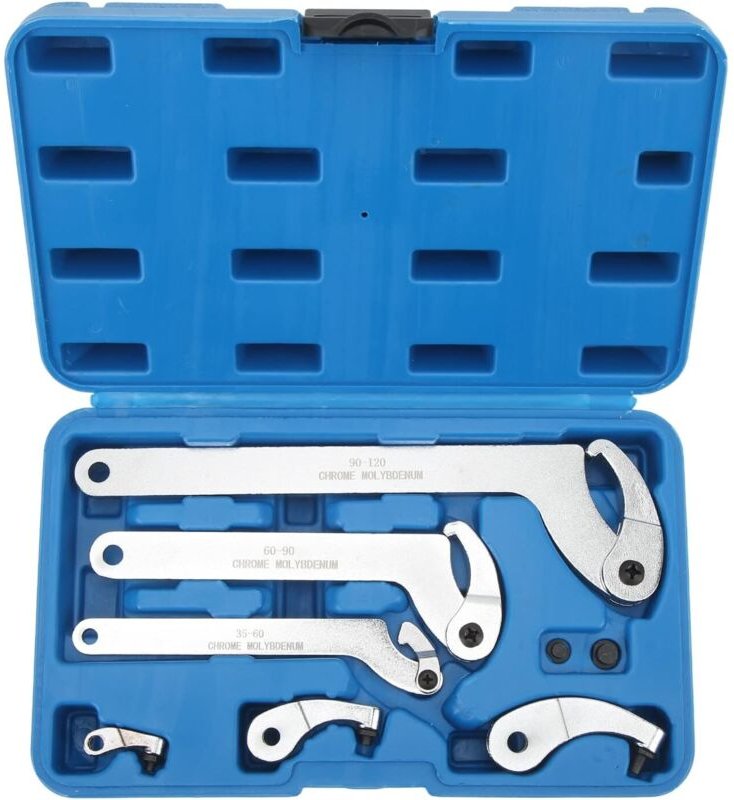 8-teiliger Hakenschlüssel Satz, Seitlicher Verstellbarer Schraubenschlüssel für Motorrad-Dirt-Bike 35-120 mm