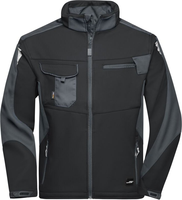 James&nicholson - Professionelle Softshelljacke JN844 Gr. 6XL black/carbon