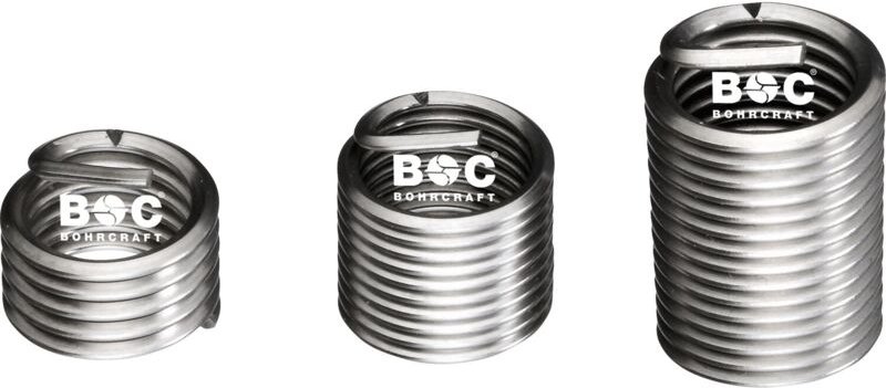 Bohrcraft - Gewindeeinsatz M12x1,75 frei durchlaufend ideal zur Gewindereparatur, Stahl - 50 Stück