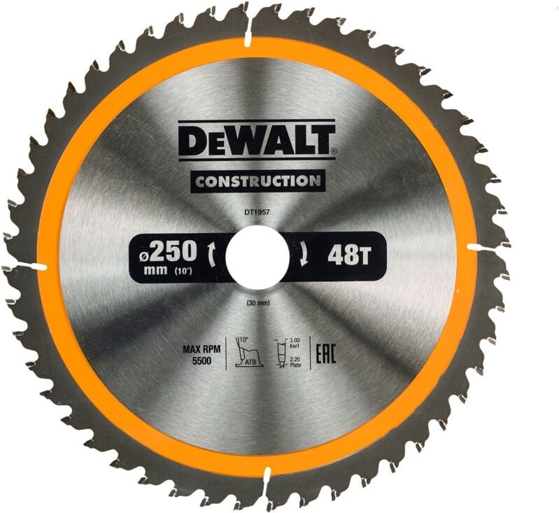 Kreissägeblatt stationär 250/30 mm 48WZ DT1957-QZ - Dewalt