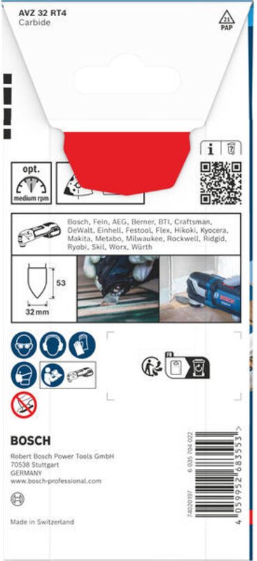 Bosch EXPERT AVZ 32 RT4 Schleiffinger, 32 x 53 mm