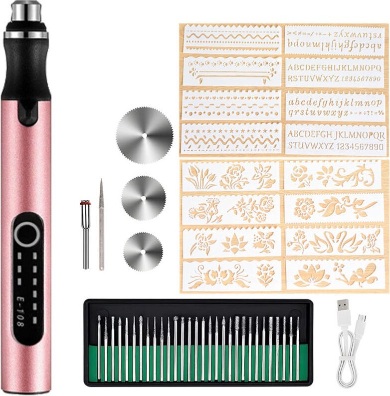 Elektrischer Gravierstift, tragbares Gravierwerkzeug-Set, Mini-Gravierstift, USB-aufladbar, DIY-Schmuck, Metall, Glas, S...