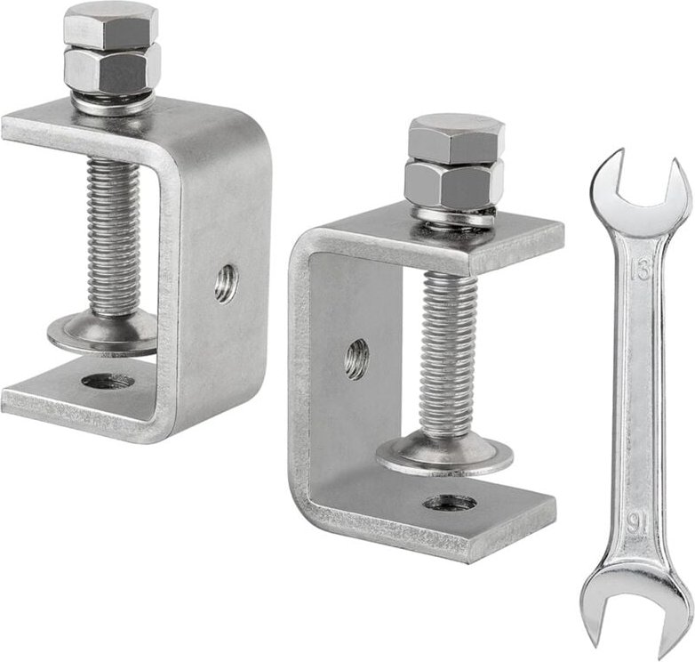 2 Stück C-Klemme aus Edelstahl 304, Klemme für die Holzbearbeitung, Hochleistungsklemmen für die Holzbearbeitung, Schwei...