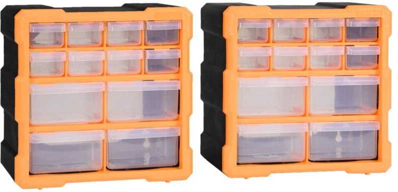 Multi-Schubladen-Organizer 2 Stk. 12 Schubladen 26,5x16x26 cm vidaXL