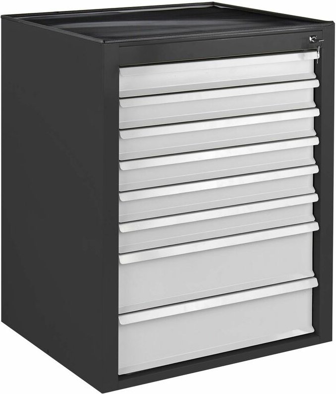 Schubladenschrank Mammut, 8 sl, RAL7016/7035 Metallschrank Werkstattschrank - ADB