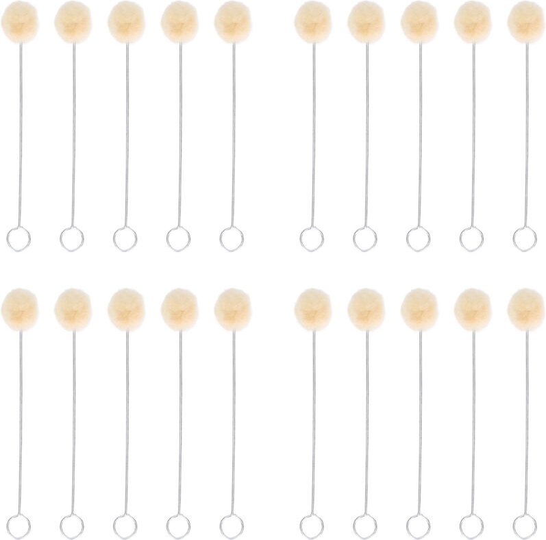 Set mit 20 Wollkugelpinseln, Wollpinsel zum Lederfärben, Metallgriff, DIY-Projekte, mit 20 Wollkugelpinseln zum Färben.