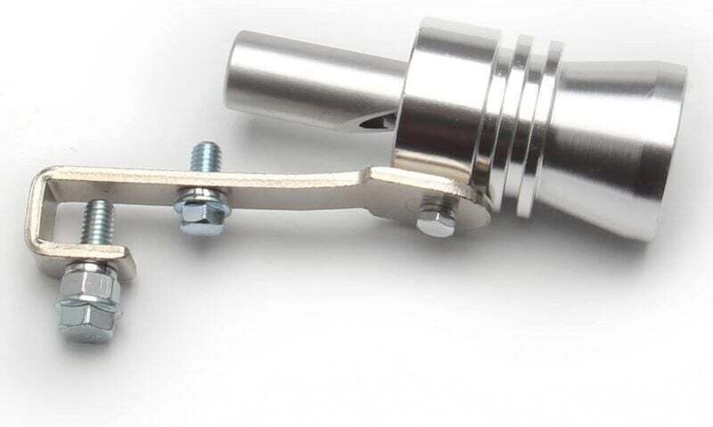 XL Silver Turbo Sound Simulator Schalldämpfer, Auspuffzubehör für Auto/Motorrad, kompatibel mit 56-85 mm Durchmesser, Sp...