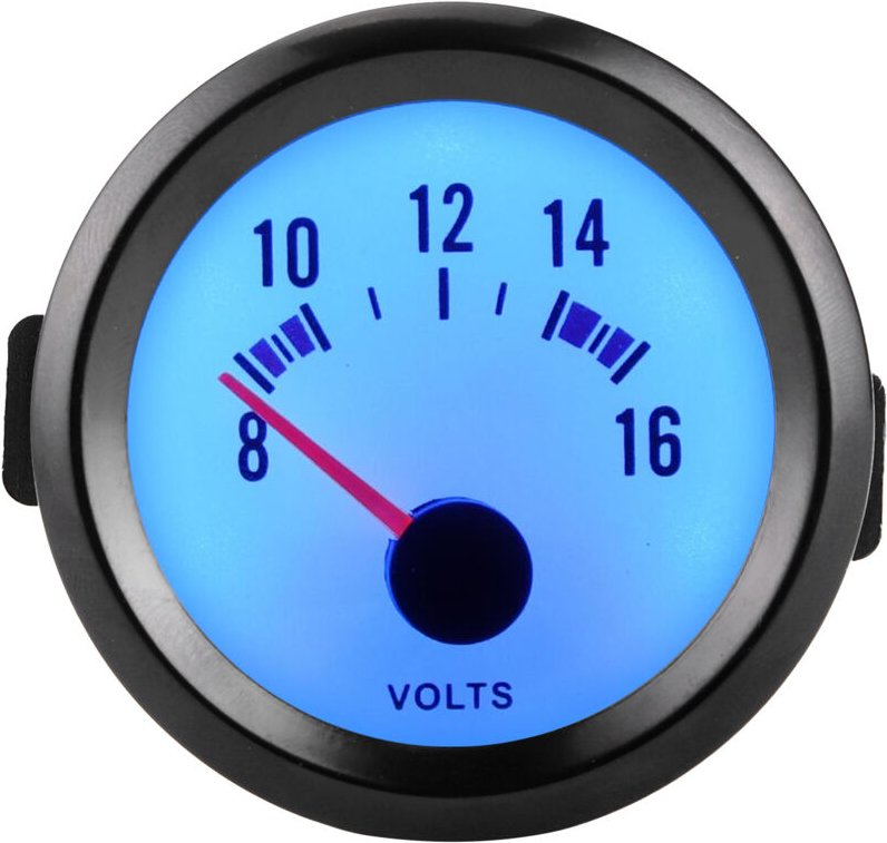 Thumbnail - Voltmeter, Kfz-Voltmeter Messbereich 8-16 V Kunststoff-Voltmeter-Anzeige für 12-Volt-Kfz.