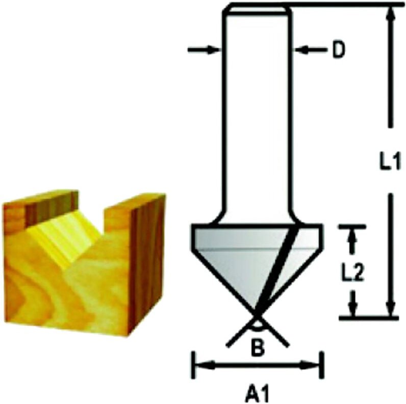 D-09385 45º 'V'-Fräser 6mm - Makita