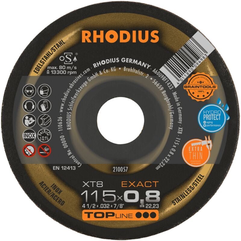Rhodius Abrasives - rhodius XT8 exact, 50 Stück, 115 x 0,8 mm, Trennscheibe