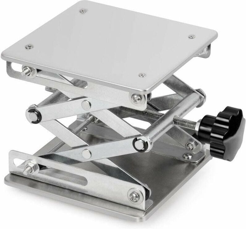 Labor-Hubtisch, Edelstahl-Labor-Hebebühnentisch, 150 x 150 mm, ausziehbare Hubhöhe von 75 bis 260 mm, Stützgewicht 10 kg